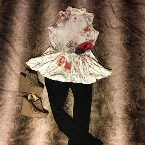 Peplum Floral Blouse